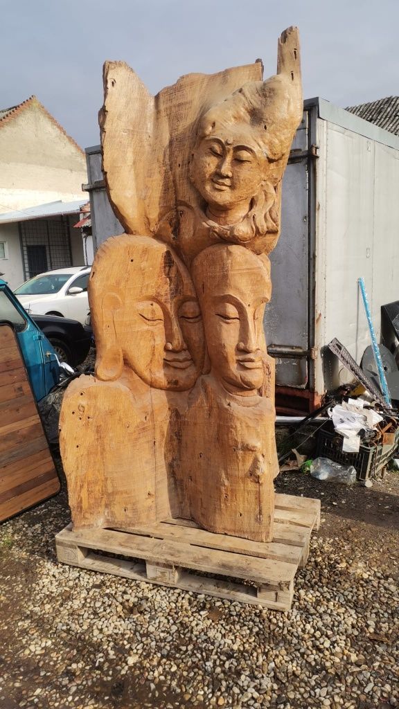 Vand statuie sculptata din lemn 2.5 metri