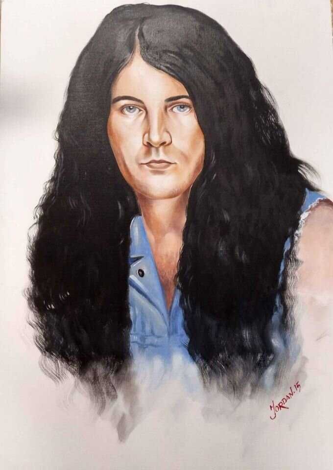 Портрет на Ian Gillan,50/70,маслени бои,картон,без рамка