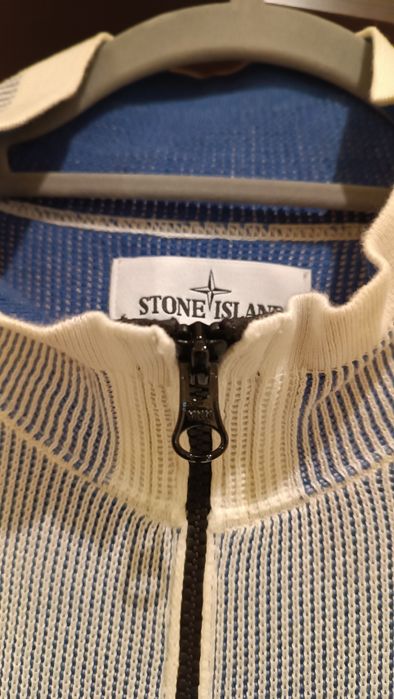 Stone island 2019 Iridescent Two Tone Waffle Knit Zipped Jumper