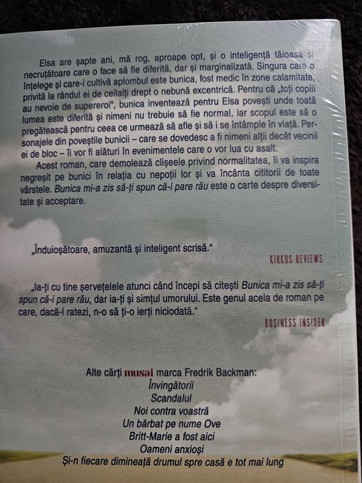 "Bunica mi-a zis să îți spun că-i pare rău" de Fredrik Backman