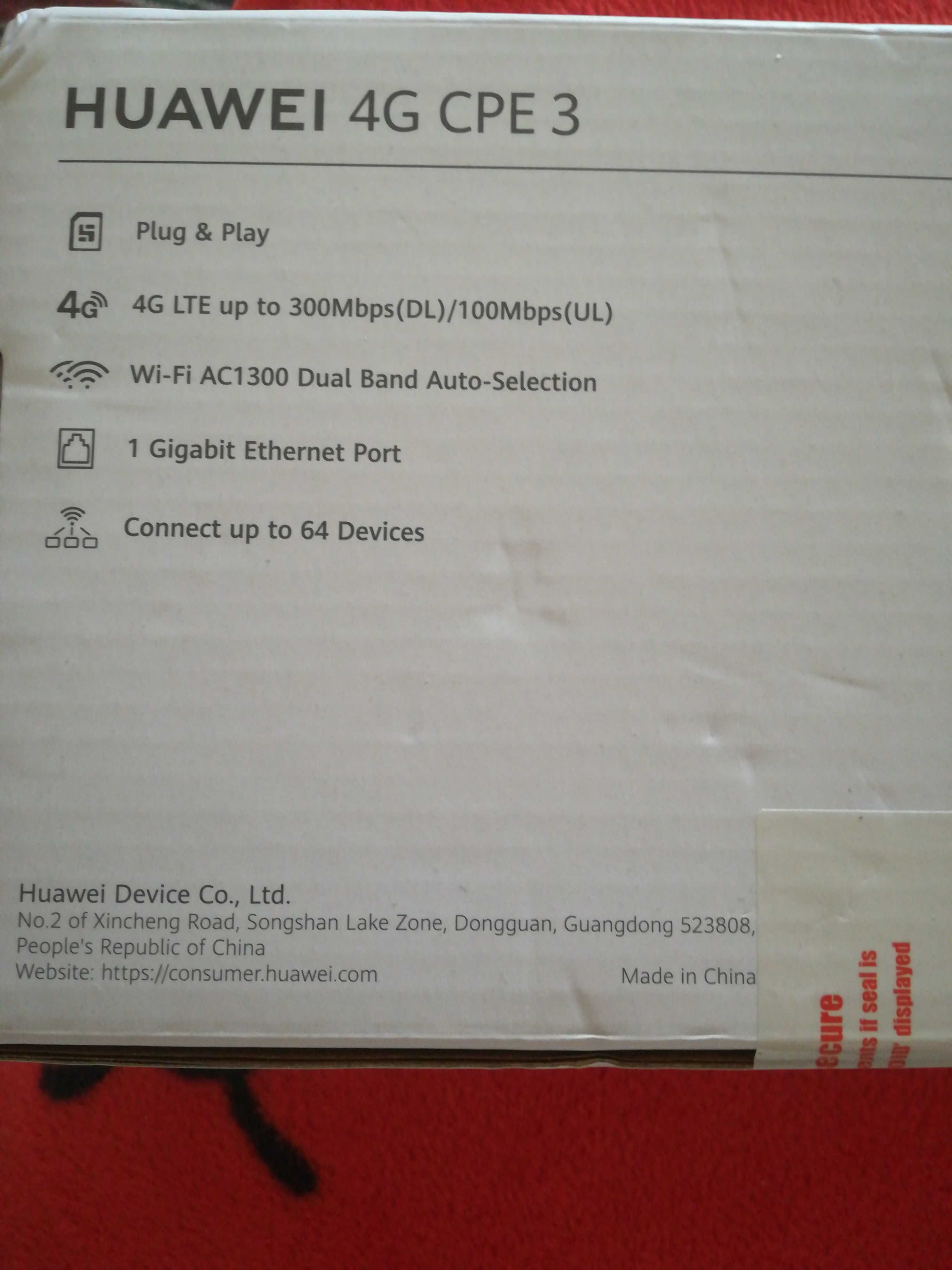Router Huawei B530 4G Plus Flybox, nou,sigilat,factura,garantie2ani