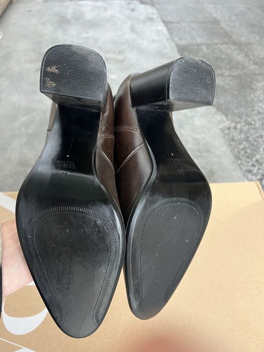 Ботуши ZARA, кафеви, естествена кожа