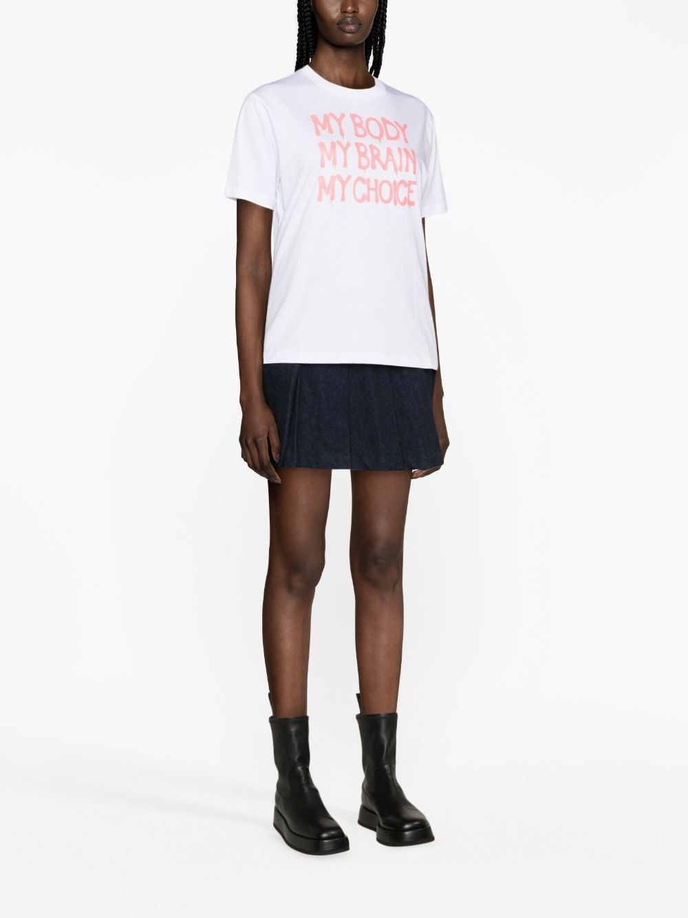 Дамска тениска CHIARA FERRAGNI Slogan print cotton T-shirt