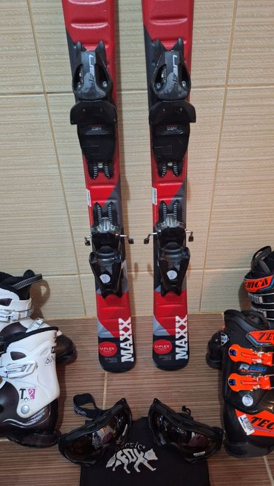 Set schiuri copii 110cm-clapari ski-casca, bete