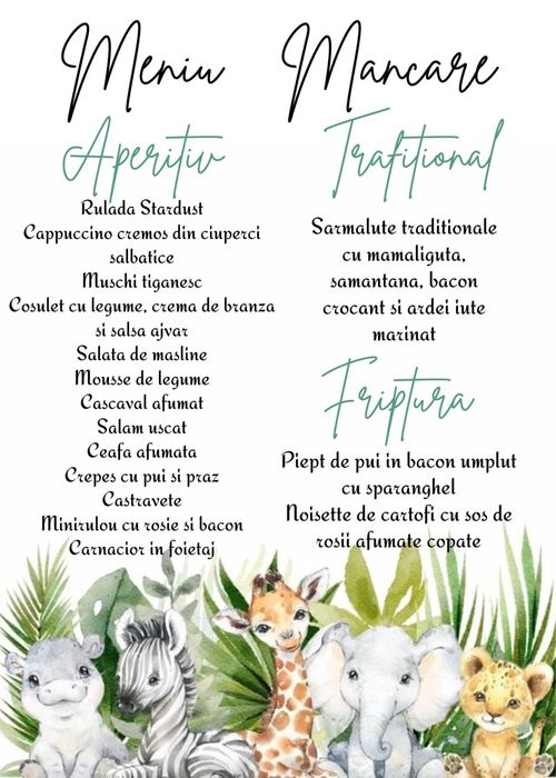 Realizez invitații nuntă/botez personalizate, meniuri