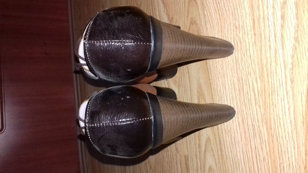 Pantofi piele cu toc lat