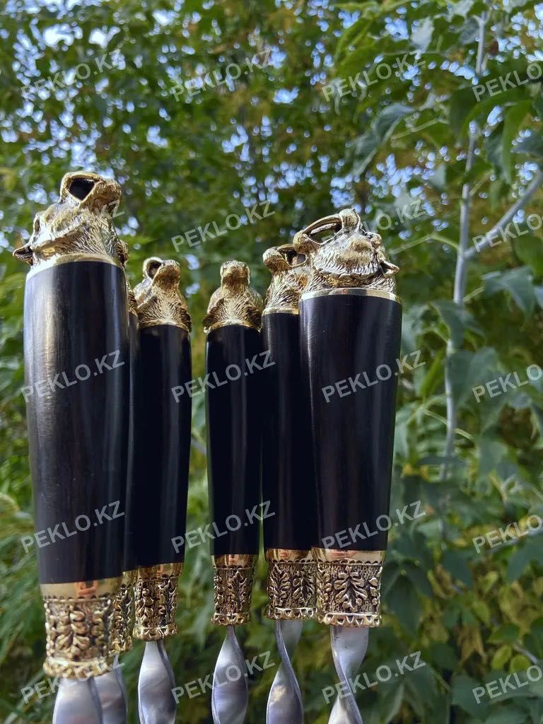 Подарочные шампура, шампуры «Саблезубые тигры» с литьём, Подарок