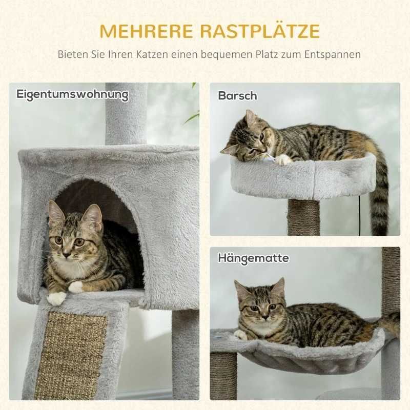 Чесалка Pawhut, включваща котешка пещера, котешко легло