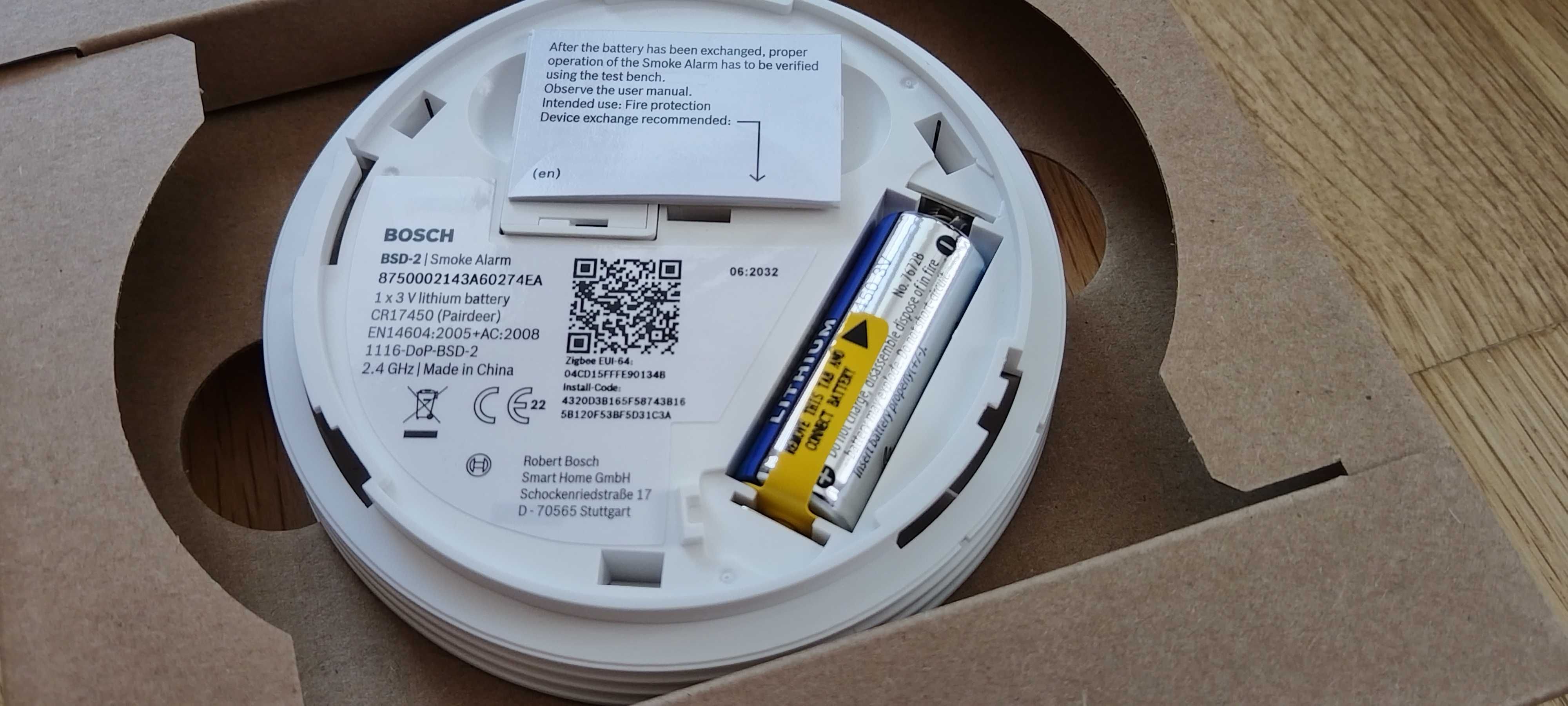 Bosch Smart smoke detector 2 BSD-2 Смарт датчик за дим ZIGBEE