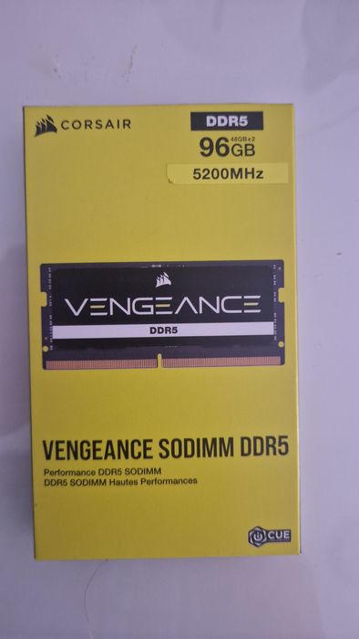 Vand Corsair VENGEANCE DDR5 SODIMM 96 GB (2 × 48 GB) DDR5 5.200 MT/s