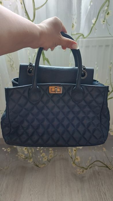 Geanta bleumarin piele italieneasca