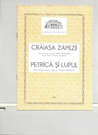 Program Opera Romana Craiasa Zapezii si petrica Lupul ; 1982