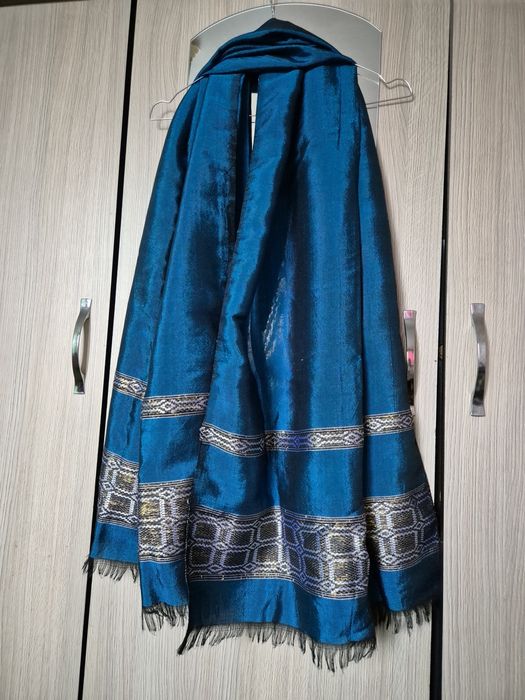 Eșarfă,șal oriental turcoaz din amestec mătase