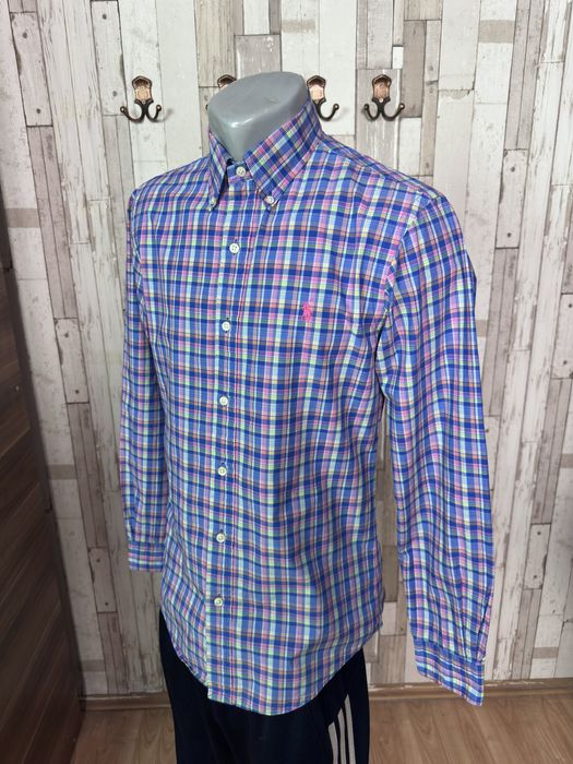 T-Shirt cămașă mânecă lungă carouri Ralph Lauren slim fit bumbac