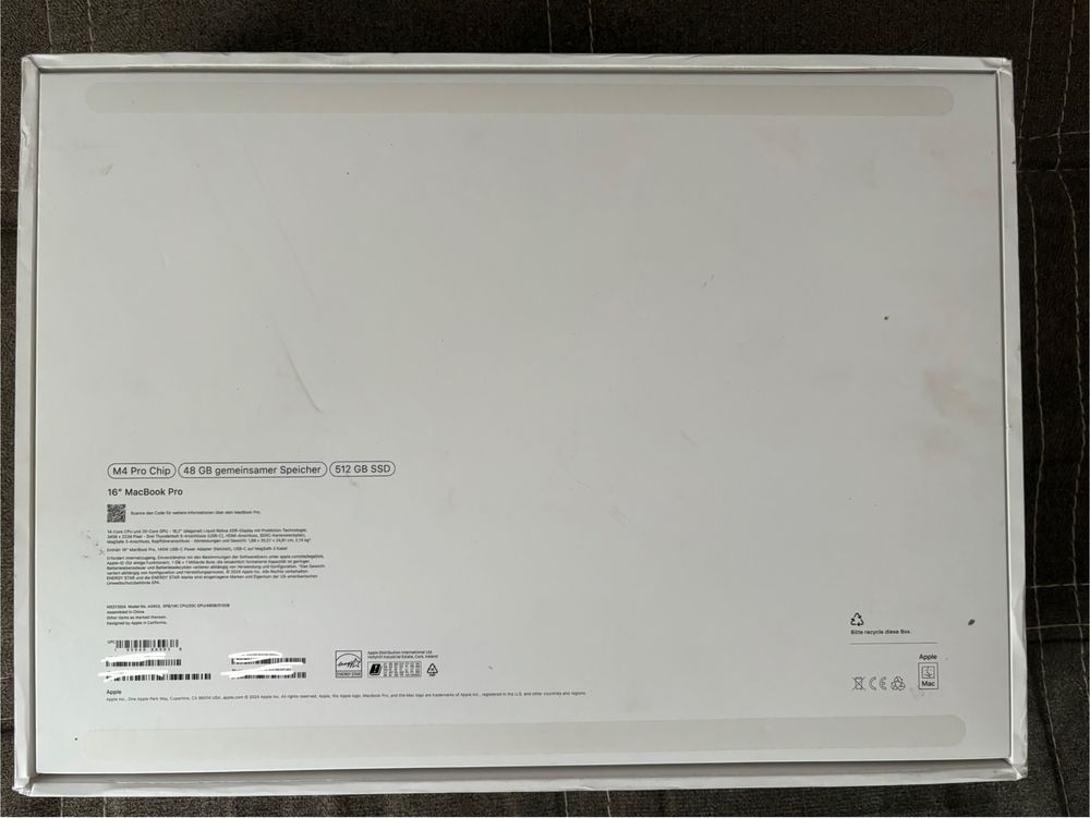 Macbook pro M4 pro 16inch 48gb