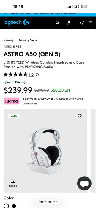 Logitech Astro A50 Wireless Gaming Headset / NOU Sigilate