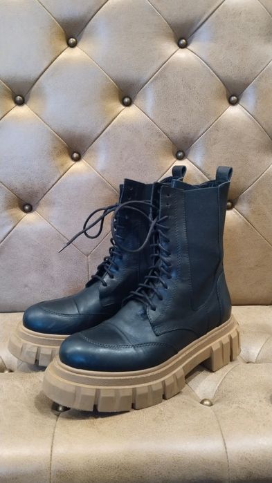 Кожаные ботинки весна-осень