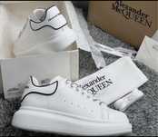 Adidasi Alexander Mcqueen albi/negri Exposy piele naturala