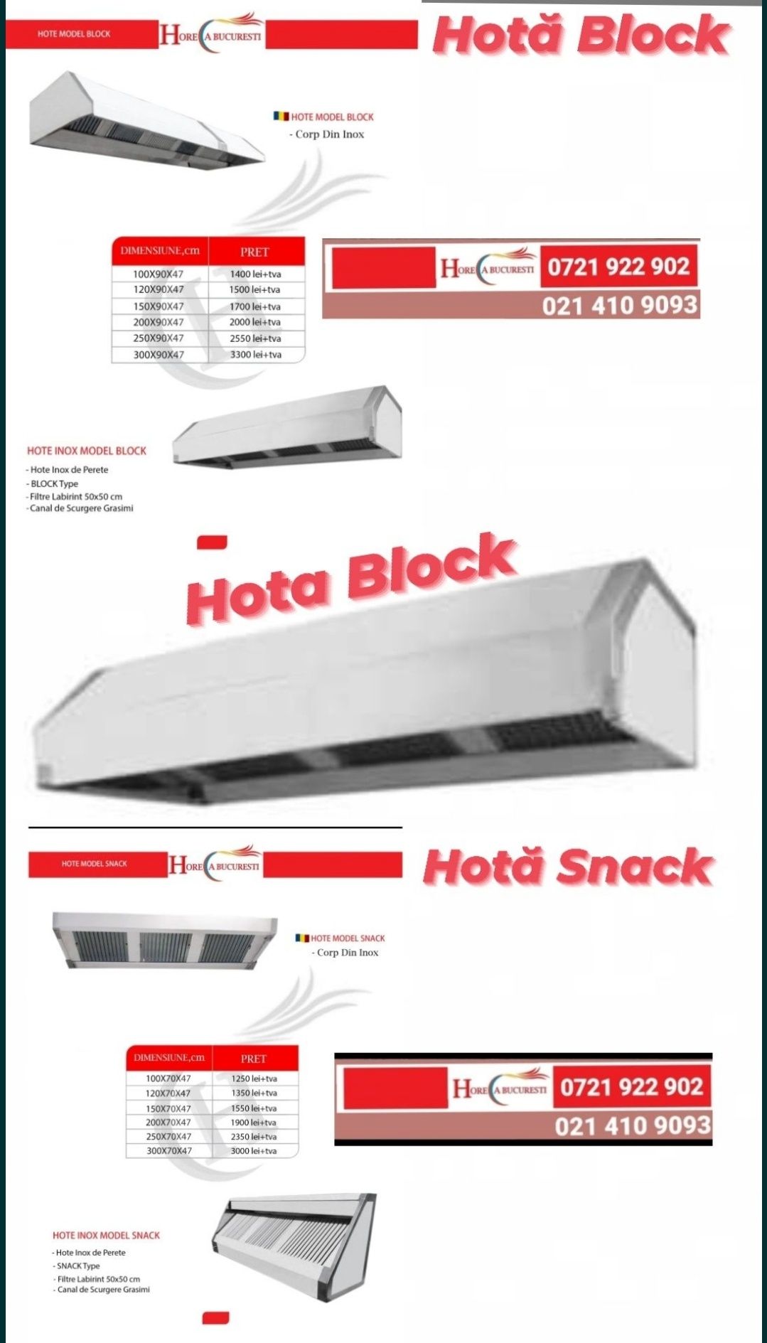 HOTA Inox Petete - FABRICA / HOTA Inox CENTRU / HOTA Snack si Block /