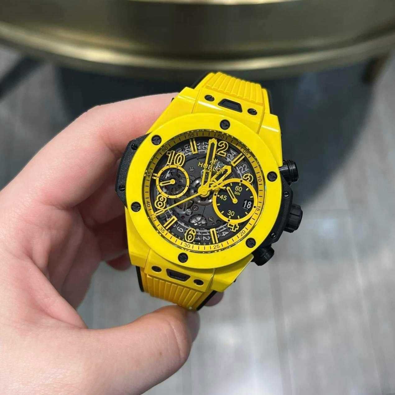Hb Unico Big Bang жълто 44mm