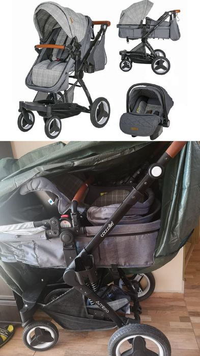 Vand Carucior transformabil 3 in 1 Coccolle Ambra Urban Grey, Gri