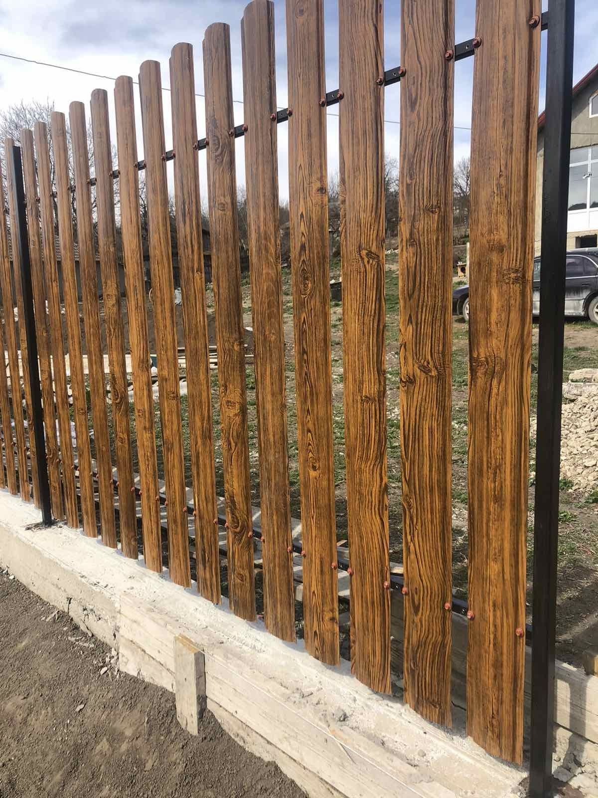 Garduri din sipca metalica, panouri stil jaluzele, tabla cutata, plasă