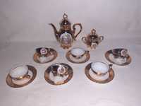Set cafea portelan aurit Bavaria desen baroc 6 persoane