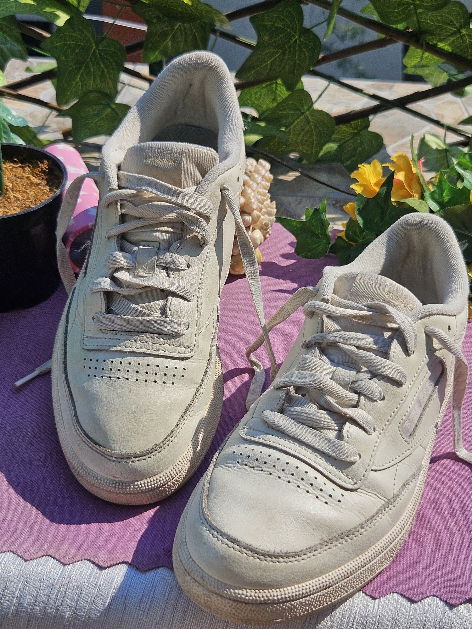 Reebok кецове естествена кожа