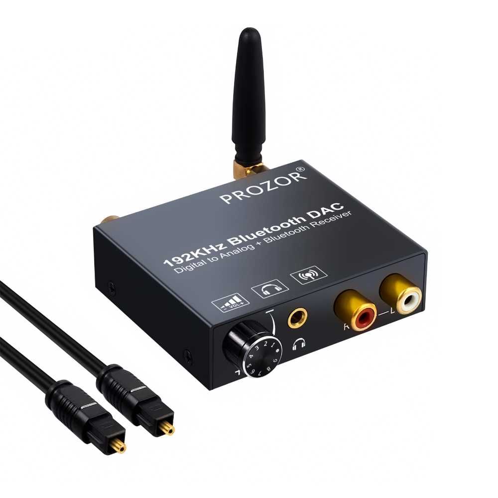 DAC 192kHz Bluetooth цифров към аналогов конвертор, RCA + Гаранция