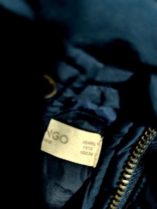 Тъмносиньо пухено яке