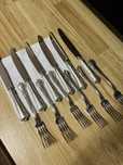 Set tacâmuri argint 800 – 12 piese (6 cuțite + 6 furculițe), vintage