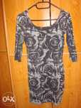 rochie gri si negru casual