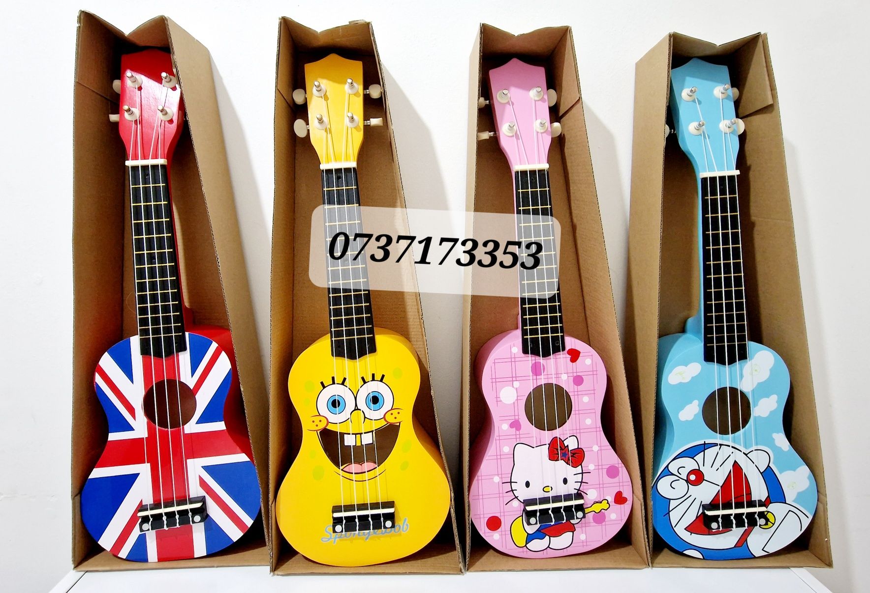 Chitara clasica din lemn pentru copii Hello Kitty 55 x 18 x 24 cm NOU