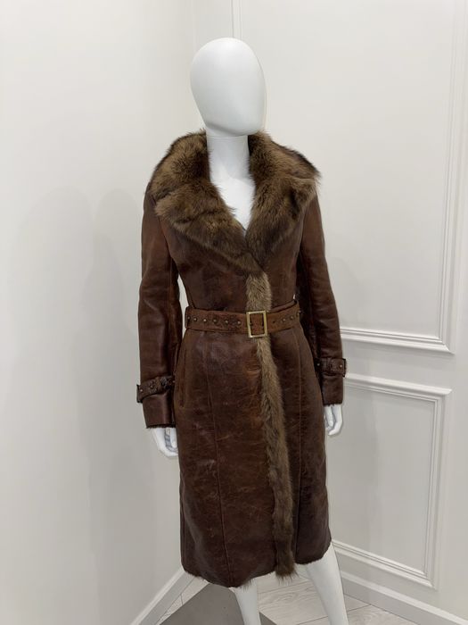 Дубленка натуральная кожа, соболь воротник