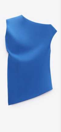 Bluza Zara asimetrica albastru