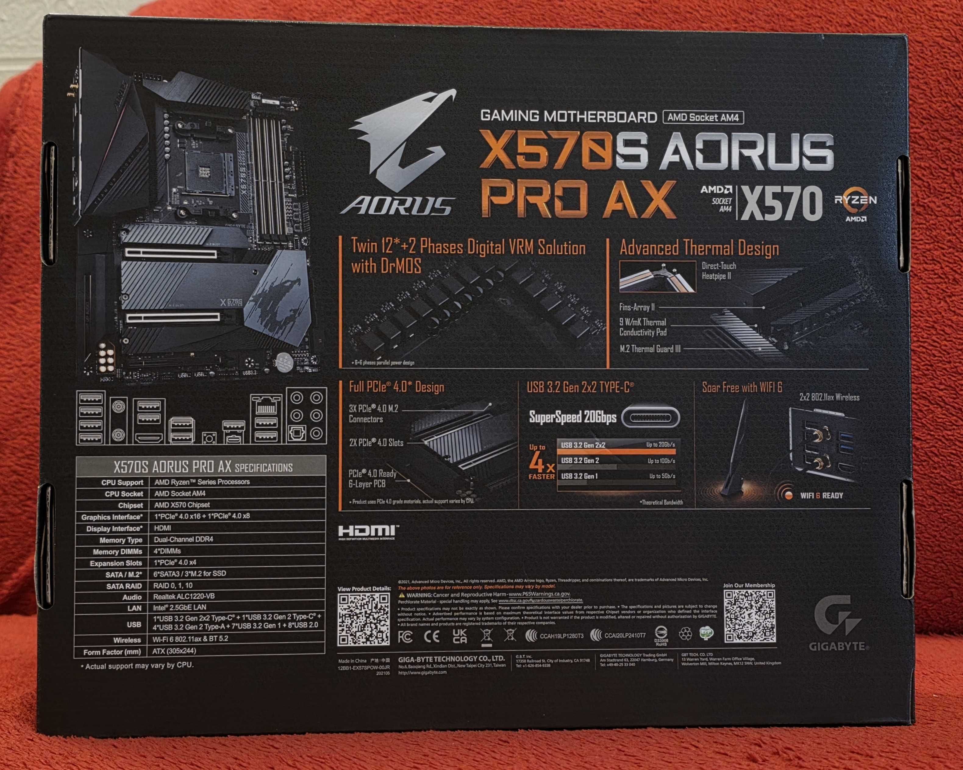 KIT Ryzen 9 5900X + X570S Aorus Pro AX + 32GB RAM + Noctua NH-D15