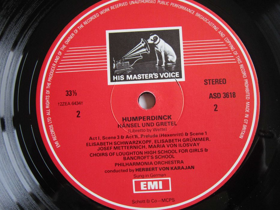vinil rar Hansel And Gretel - Herbert Von Karajan vinil made in UK