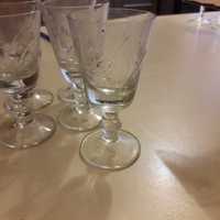Set 5 pahare cristal pentru  lichior/tuica
