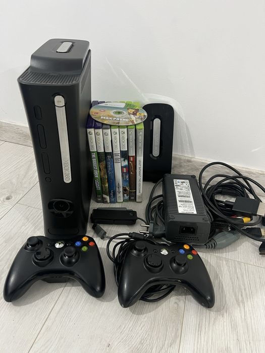 Consola XBOX 360 Fat Jasper,2 Controllere,WiFi,2 HDD 120GB,Jocuri