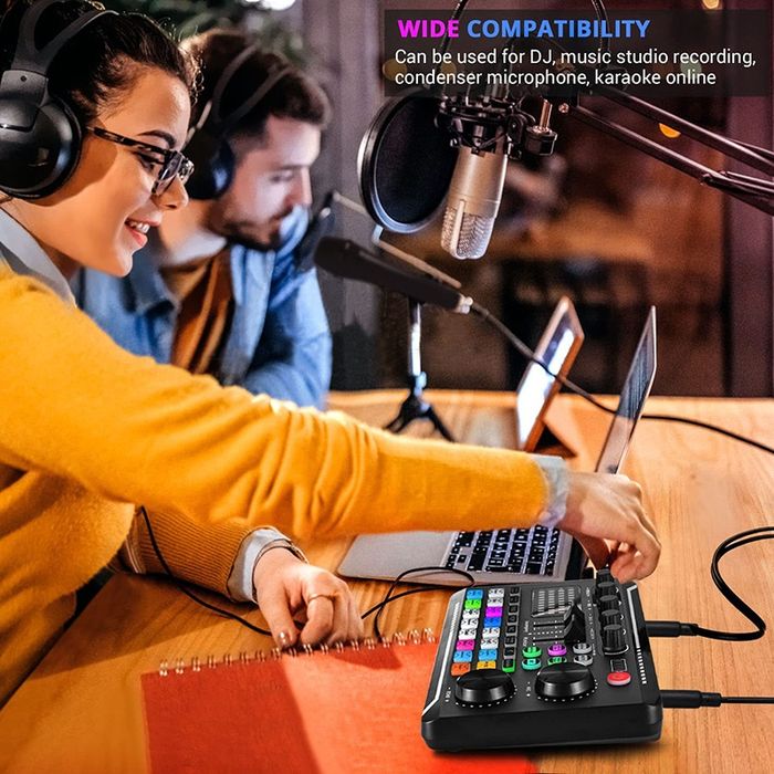 Consola DJ Mixer Audio cu efecte de sunet / placa sunet externa