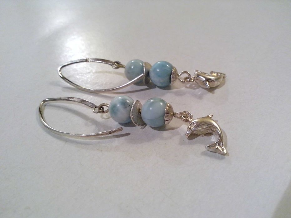 cercei argint si larimar,pietre semipretioase naturale