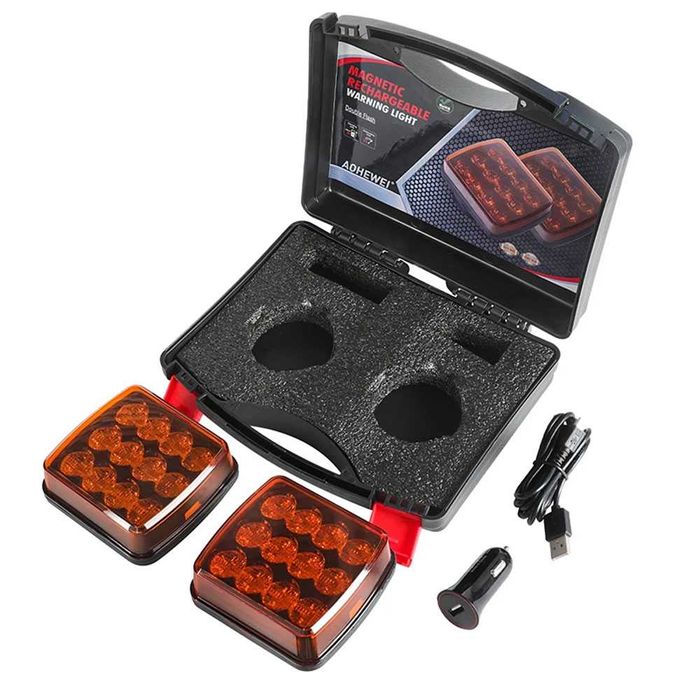 Безжични Аварийни Сигнални Блиц Светлини с Mагнит 12-24V с 12 режима