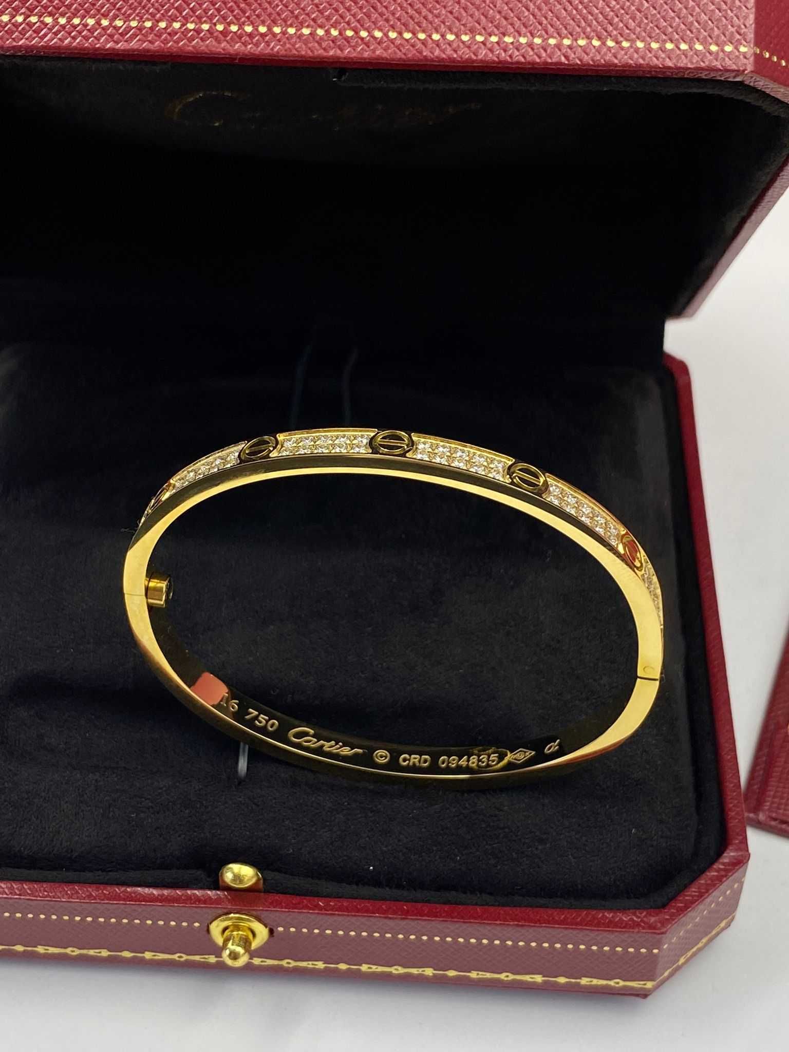 Brățară Cartier LOVE gold MODEL slim cu diamante