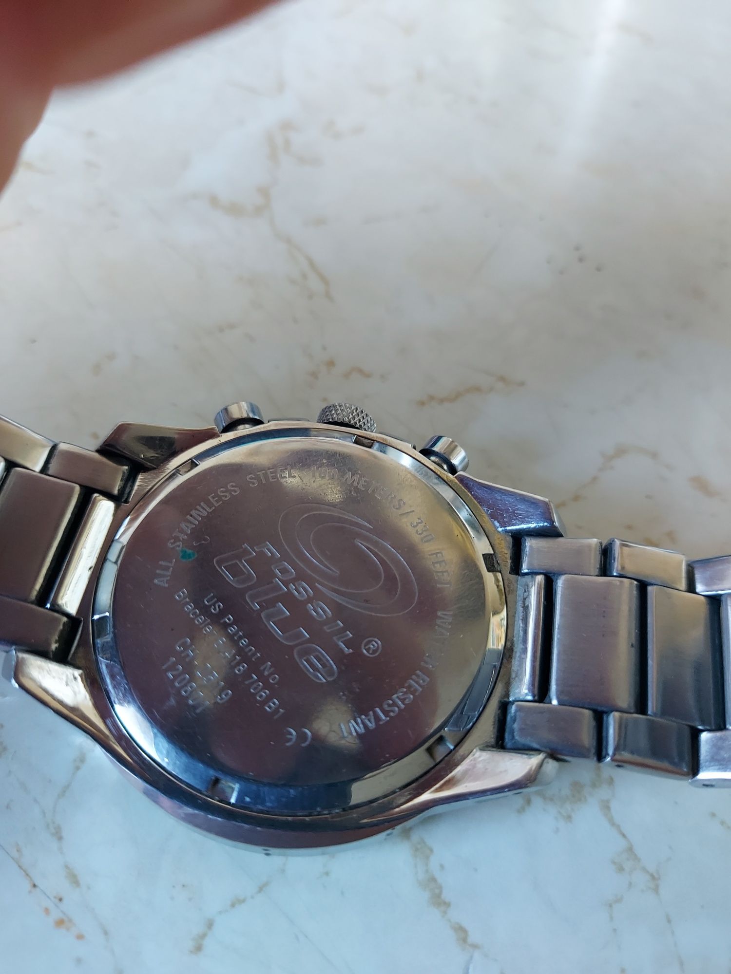 Ceas elegant cronograf quartz Fossil 2519 blue 100 m,ca nou deosebit