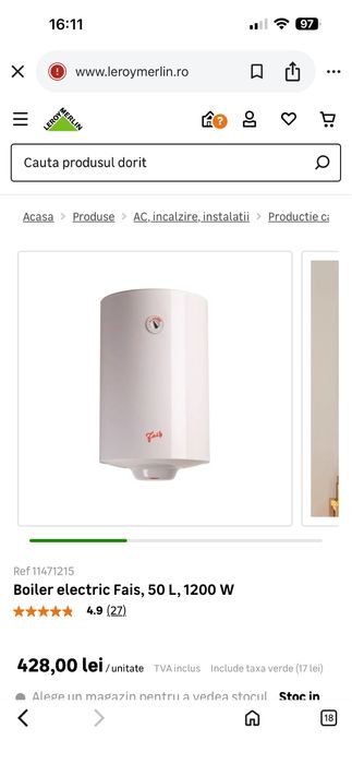 Boiler electric Fais Ariston 50 litri