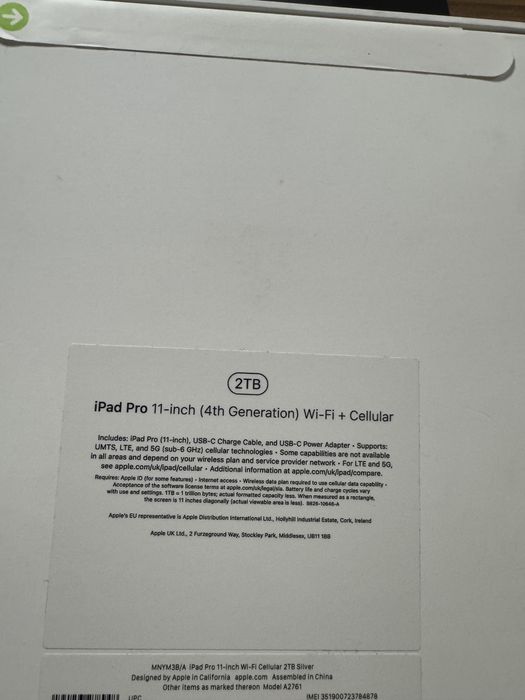 iPad Pro 11-inch (4 th generation) Cellular/ 2 Tb / GARANȚIE 24 luni |