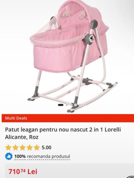 Pătuț leagăn 2 in 1