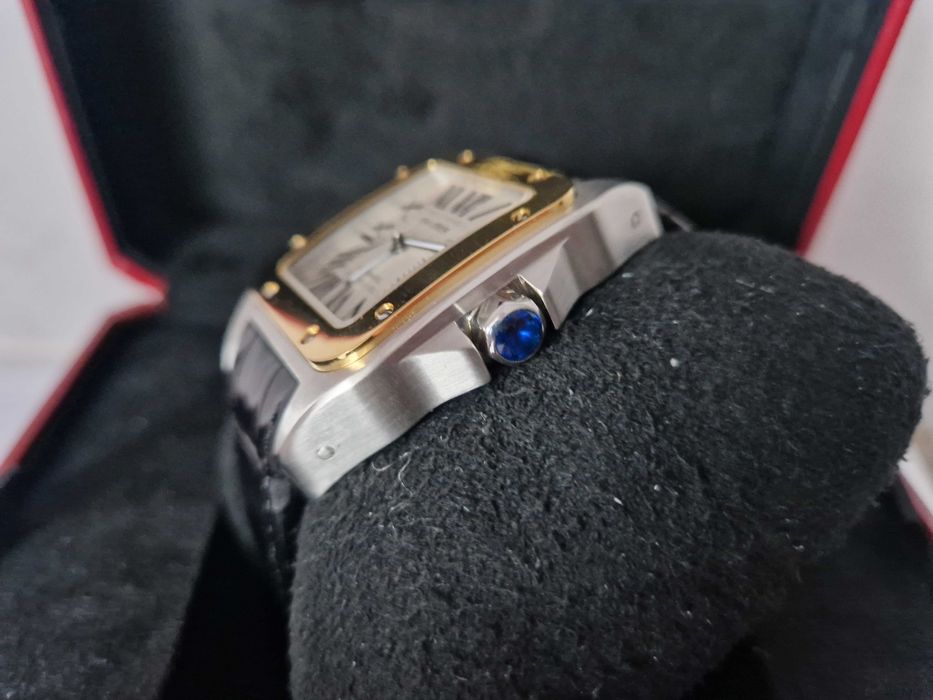 CARTIER Santos 100 XL -Automatic - Gold Bezel 39x51 mm