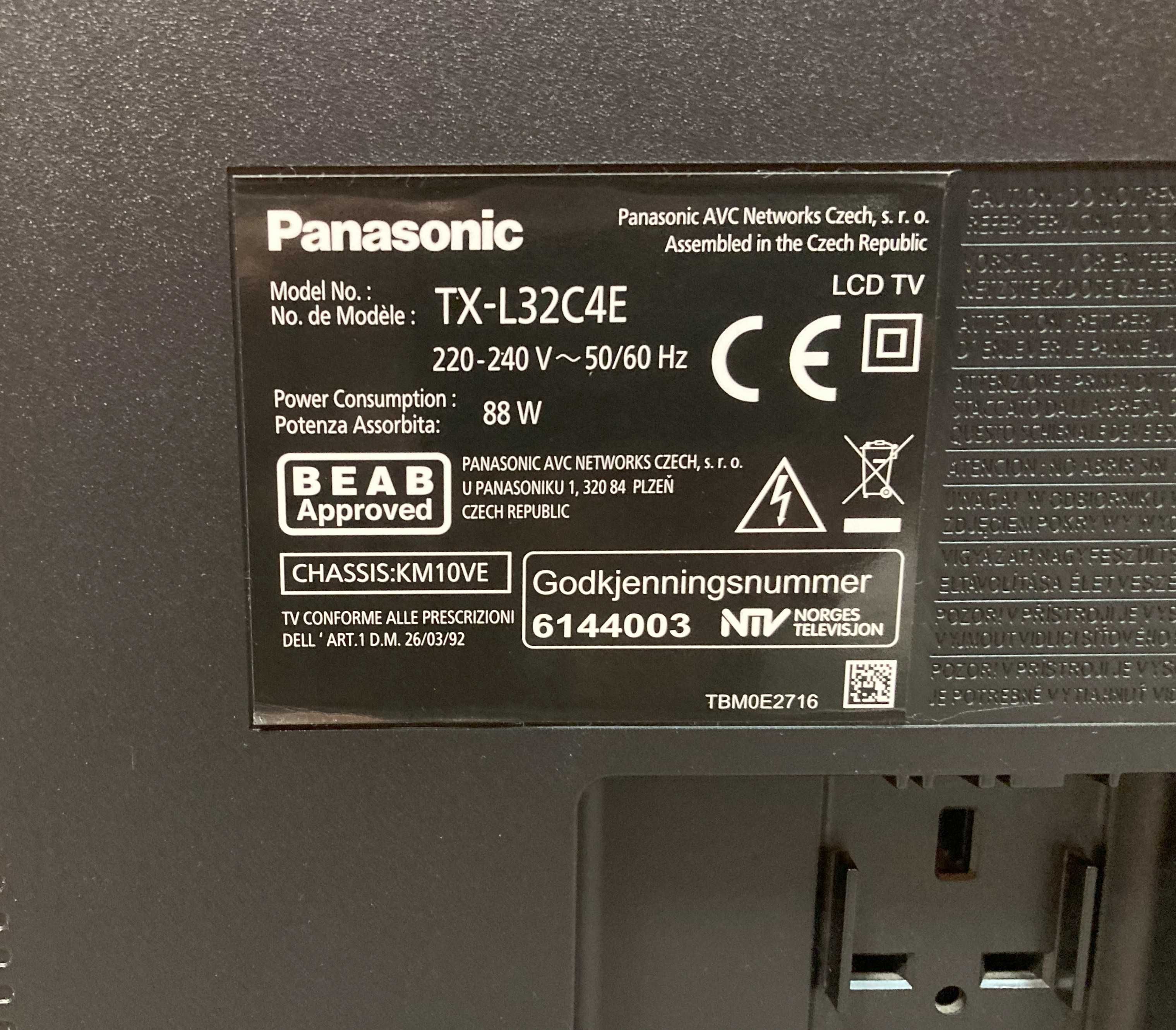 LCD телевизор Panasonic Viera TX-L32C4E, 32 инча, черен