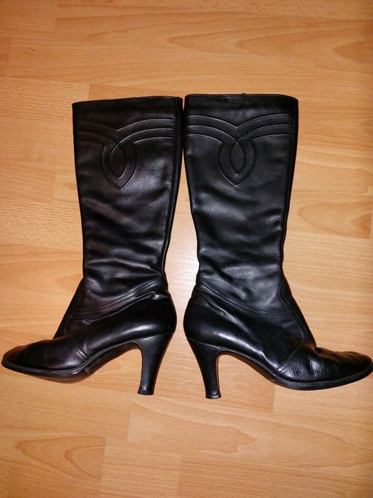 Cizme negre de dama din piele 100%, mărimea 38